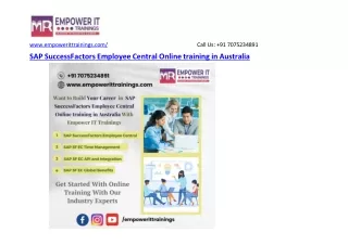 Best SAP SuccessFactors Employee Central Online training in Australia