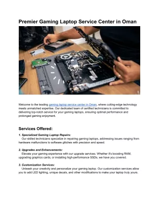 Premier Gaming Laptop Service Center in Oman