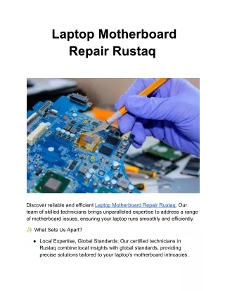 Laptop Motherboard Repair Rustaq