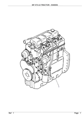 Massey Ferguson MF 373 LX TRACTOR Service Parts Catalogue Manual (Part Number  3540036)