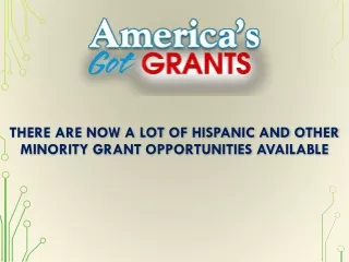 There Are Now A Lot Of Hispanic And Other Minority Grant Opportunities Available