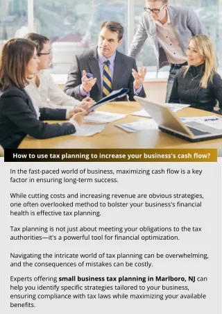 How to use tax planning to increase your business's cash flow?