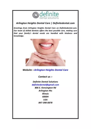 Arlington Heights Dental Care  Definitedental.com