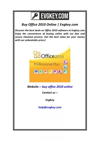 Buy Office 2010 Online  Evgkey.com