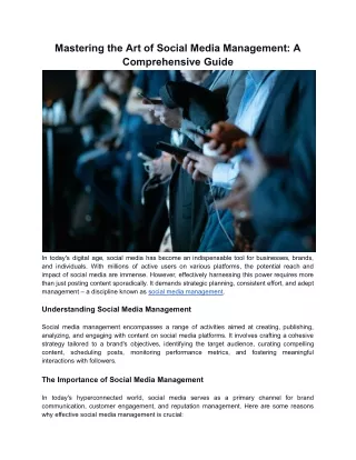 Mastering the Art of Social Media Management_ A Comprehensive Guide