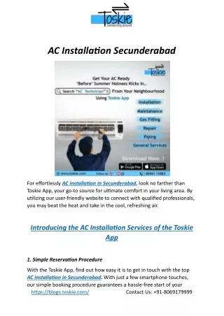 AC Installation Secunderabad