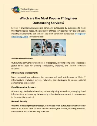Which are the Most Popular IT Engineer Outsourcing Services?
