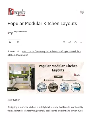 Popular Modular Kitchen Layouts