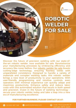 Robotic Welder For Sale