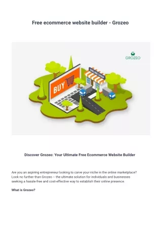 Free ecommerce website builder - Grozeo