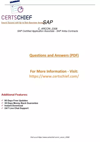 Elevate Your Expertise Master C_ARCON_2308 SAP Certified Application Associate - SAP Ariba Contracts Exam with Confidenc