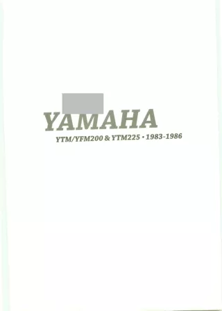 1985 Yamaha YFM200N-S Moto-4 Service Repair Manual