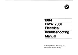 1986 BMW 7 Series E23 Service Repair Manual