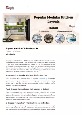 Popular Modular Kitchen Layouts