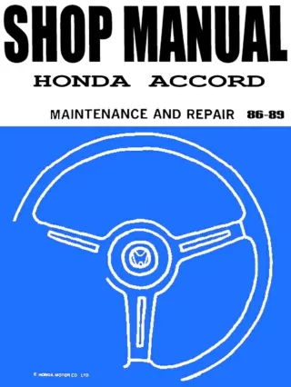 1986 Honda Accord Service Repair Manual