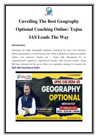 Best Geography Optional Coaching Online Call-8595390705