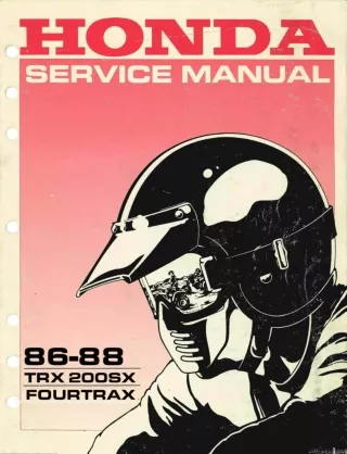 1986 Honda TRX200SX Fourtrax Service Repair Manual