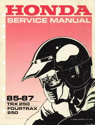 1986 Honda TRX250 Fourtrax Service Repair Manual