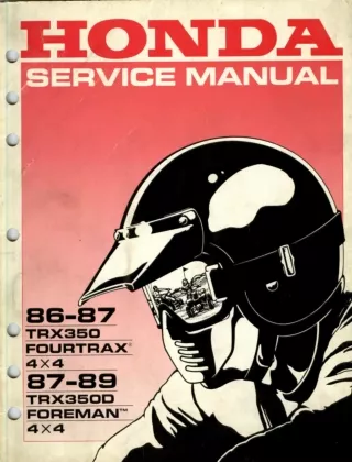 1986 Honda TRX350 Fourtrax 4WD Service Repair Manual