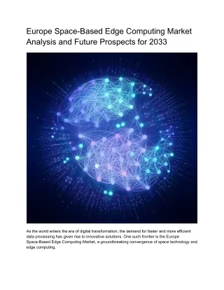 Europe Space-Based Edge Computing Market Analysis 2023-2033