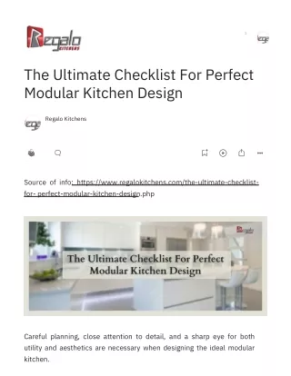 The Ultimate Checklist For Perfect Modular Kitchen Design