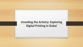 Unveiling the Artistry: Exploring Digital Printing in Dubai