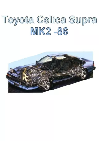 1986 Toyota Supra Service Repair Manual