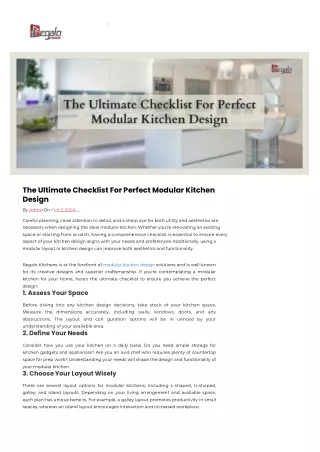 The Ultimate Checklist For Perfect Modular Kitchen Design