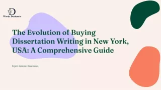 Buying Dissertation Writing in New York, USA