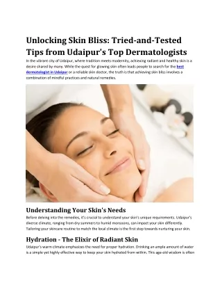 Unlocking Skin Bliss