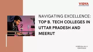 Navigating Excellence Top B. Tech Colleges in Uttar Pradesh and Meerut