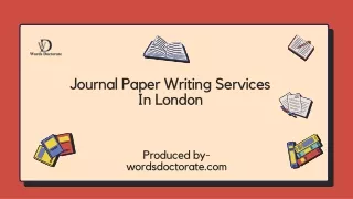 Journal Paper Writing Services  In London