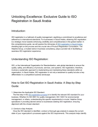 Unlocking Excellence_ Exclusive Guide to ISO Registration in Saudi Arabia