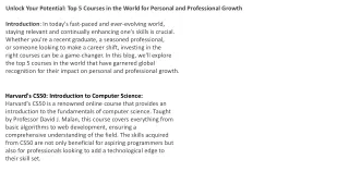 Top 5 Courses in the World for Personal and Professional Growth