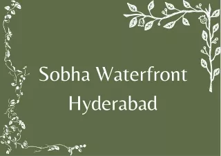 Sobha Waterfront Hyderabad E Brochure Pdf