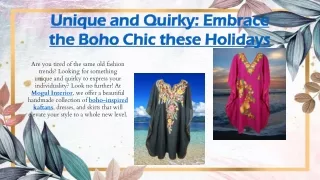 Unique and Quirky: Embrace the Boho Chic these Holidays