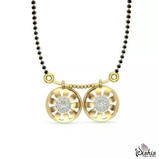 Aashika 18kt Yellow Gold Diamond Mangalsutra  by Dishis Designer jewellery