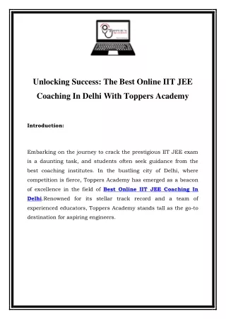 Best Online IIT JEE Coaching In Delhi|Call Now-07827048964