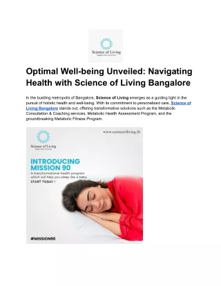 Optimal Well-being Unveiled_ Navigating Health with Science of Living Bangalore