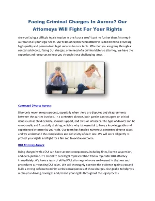 Attorney In Aurora (23 january)