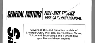 1988 Chevrolet Ck Service Repair Manual