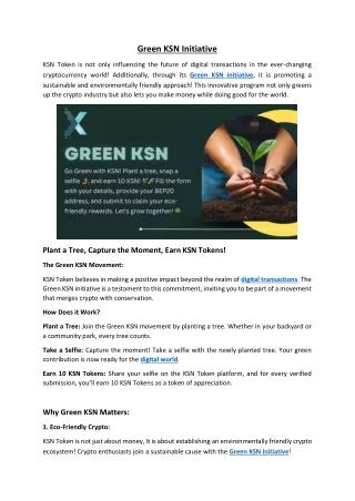 Green KSN Initiative