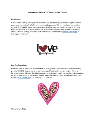 Crafting Love: Romantic SVG Designs for Your Projects