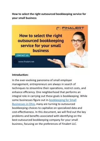 How to select the right outsourced bookkeeping service for your small business