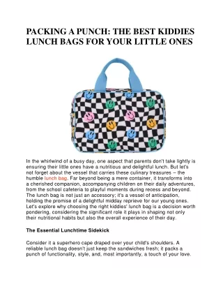 Discover Fun And Functional Kiddies Lunch Bags