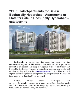 apartment for sale in bachupally hyderabad