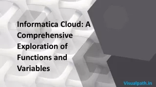 Informatica Cloud Training - Informatica Cloud Online Training