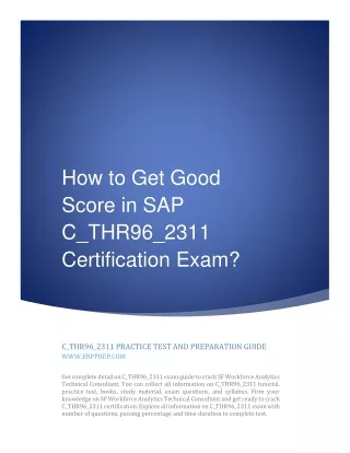 How to Get Good Score in SAP C_THR96_2311 Certification Exam.