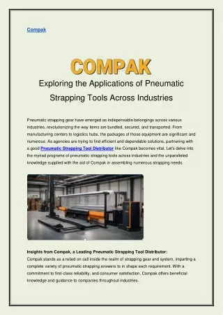 Exploring the Applications of Pneumatic Strapping Tools Across Industries