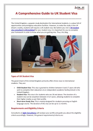 A Comprehensive Guide to UK Student Visa